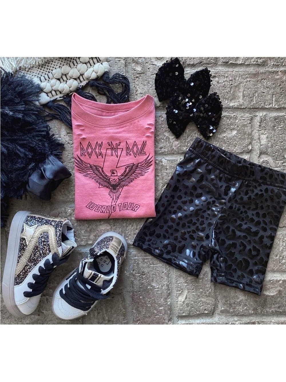 Pink 'Rock N' Roll' Graphic Tee